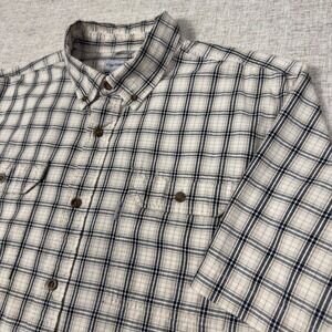 Carhartt Rugged Flex Relaxed Fit Plaid 2 Pocket Button Up Shirt Mens XL SS